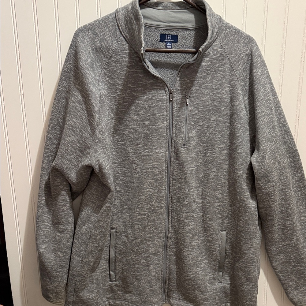 George Men's Zip Up Gray Sweater xl